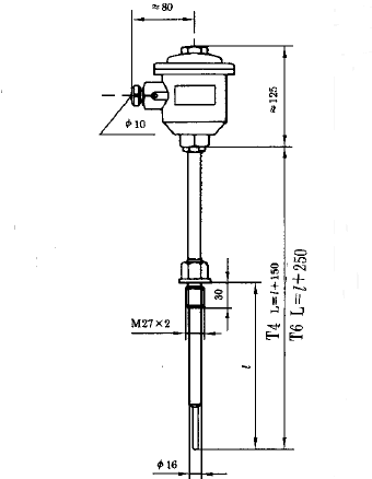 WRN-240A隔爆型本安型熱電偶安裝圖片